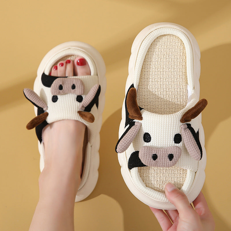 Cute Cartoon Cow Slippers