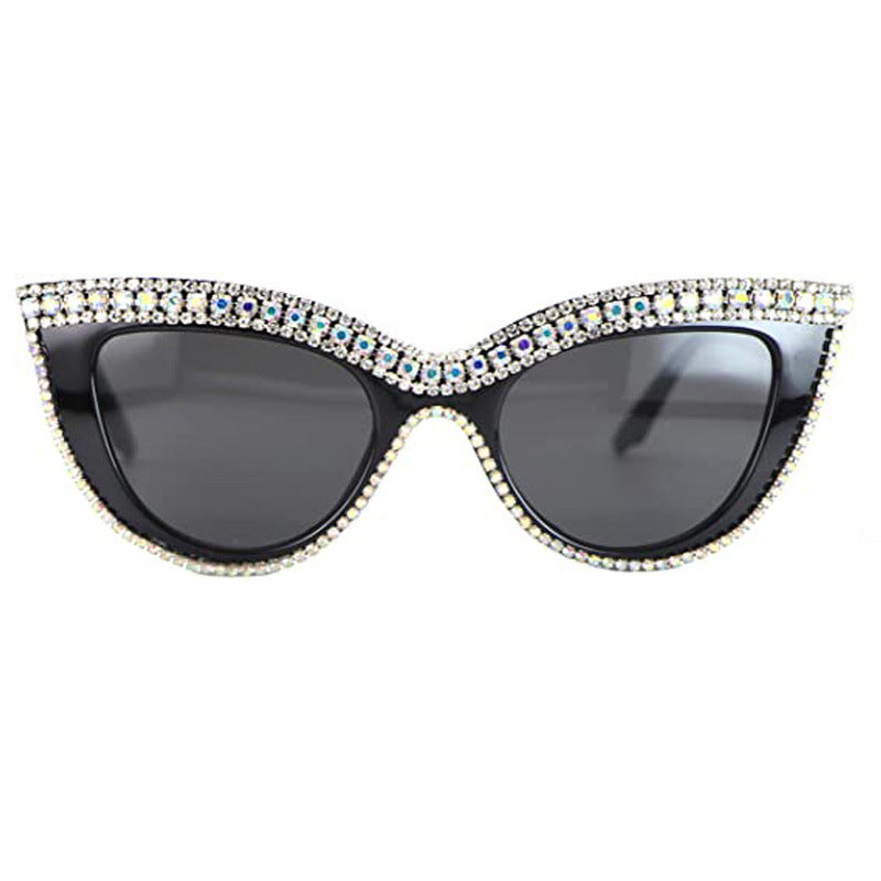 Ladies Fashion Diamond Cat Eye Sunglasses