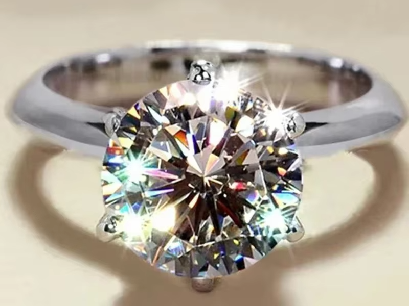 Certified 1-5CT VVS1  Solitare  Engagement Moissanite Ring