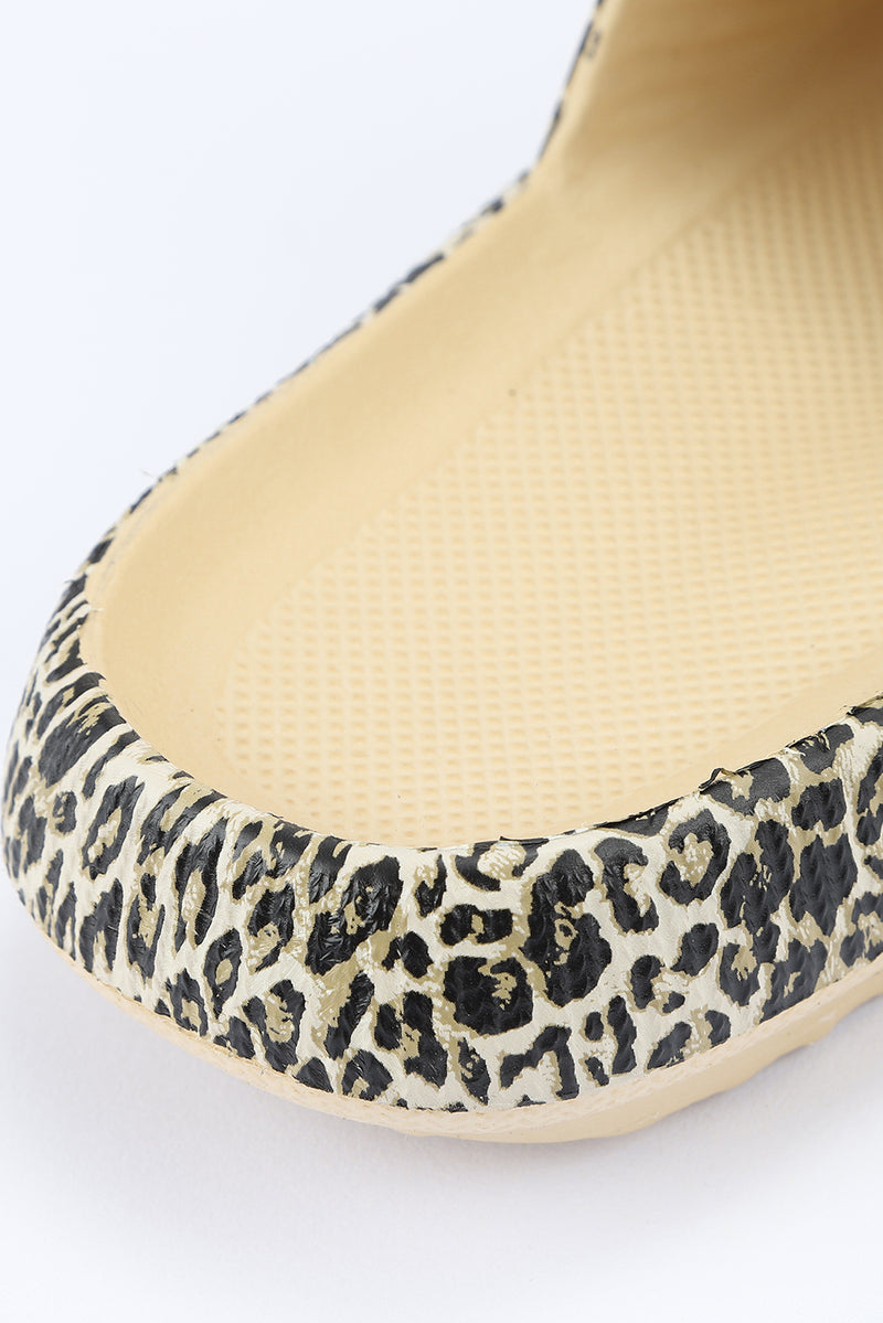 Leopard Print Casual Soft Rubber Slides Shoes