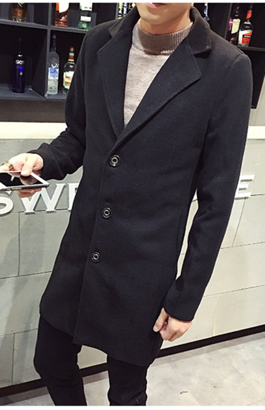 Men's Long Woolen Coat