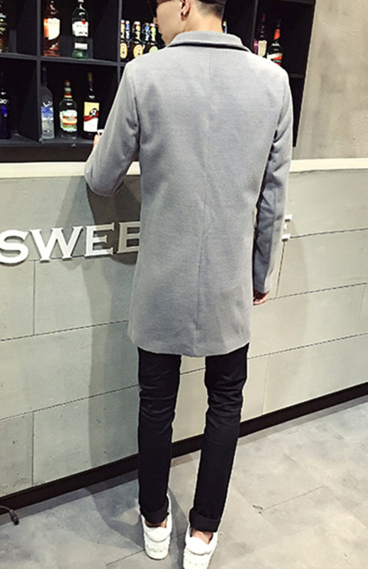 Men's Long Woolen Coat