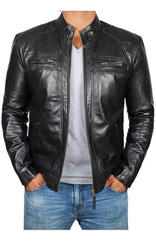 Classic Men's Woven Jacket with Straight Pockets