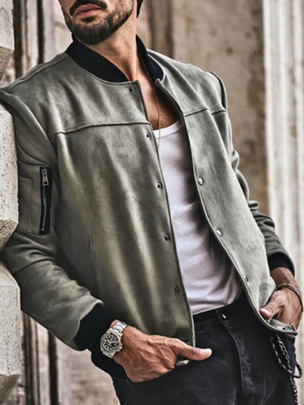 Men's new long sleeve casual cardigan jacket