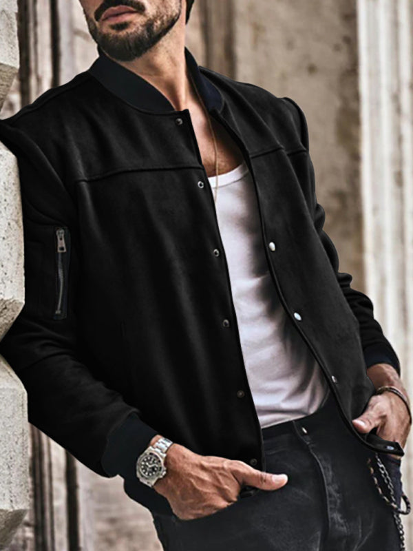 Men's new long sleeve casual cardigan jacket