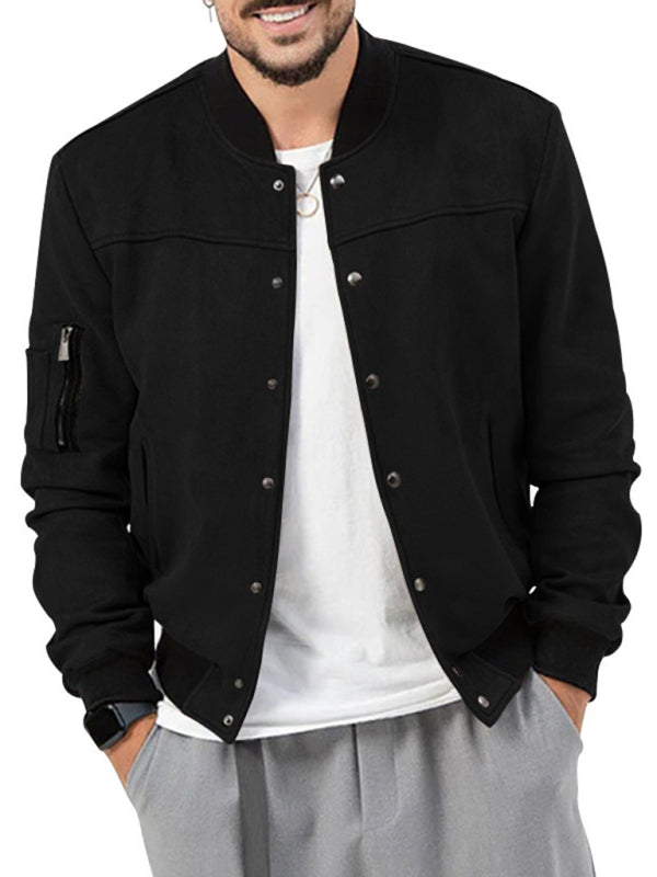 Men's new long sleeve casual cardigan jacket