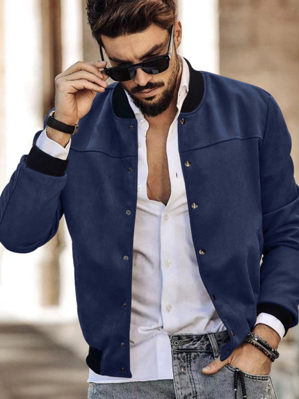 Men's new long sleeve casual cardigan jacket