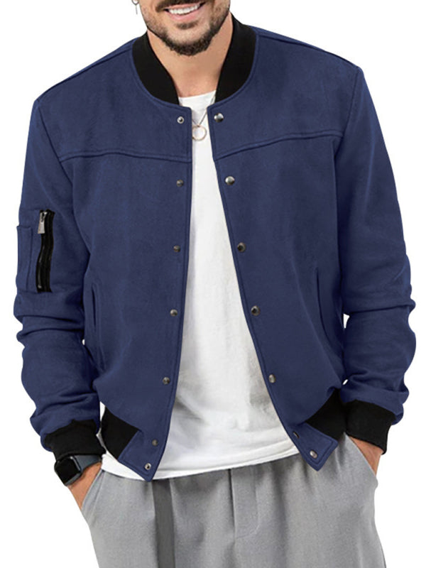 Men's new long sleeve casual cardigan jacket