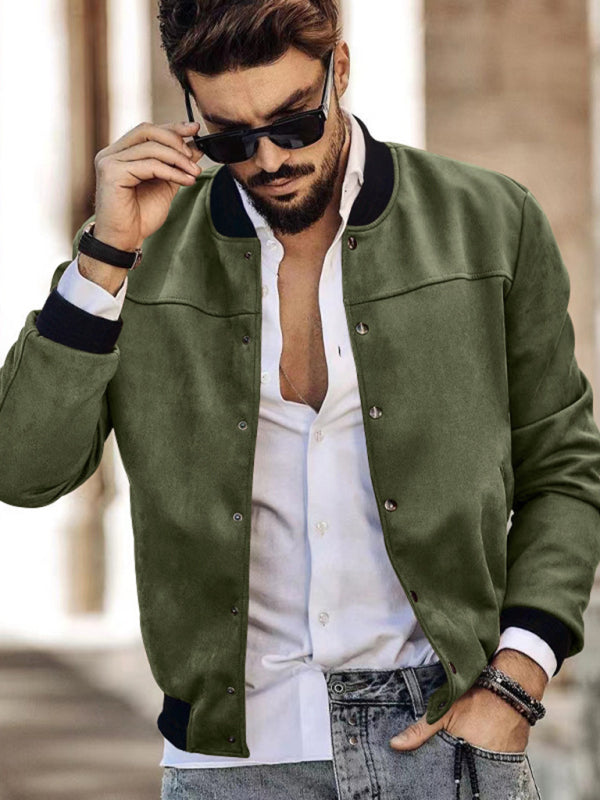 Men's new long sleeve casual cardigan jacket