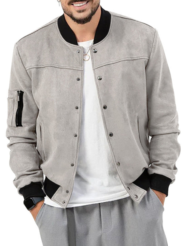 Men's new long sleeve casual cardigan jacket