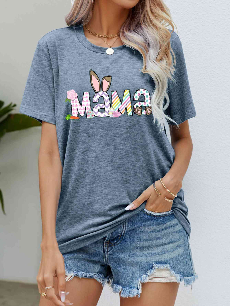 Easter MAMA Graphic Round Neck T-Shirt