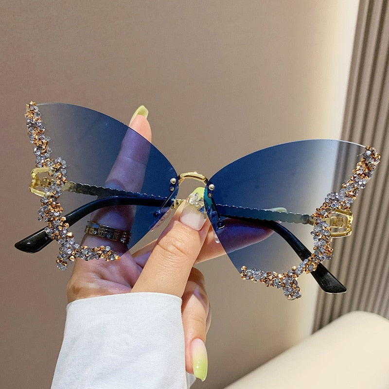 Bling Diamond Butterfly Women Sunglasses