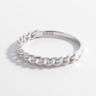 925 Sterling Silver Curb Chain Ring