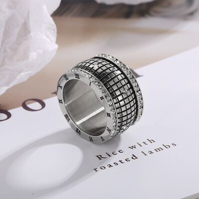 Rhinestone Stainless Steel Ring