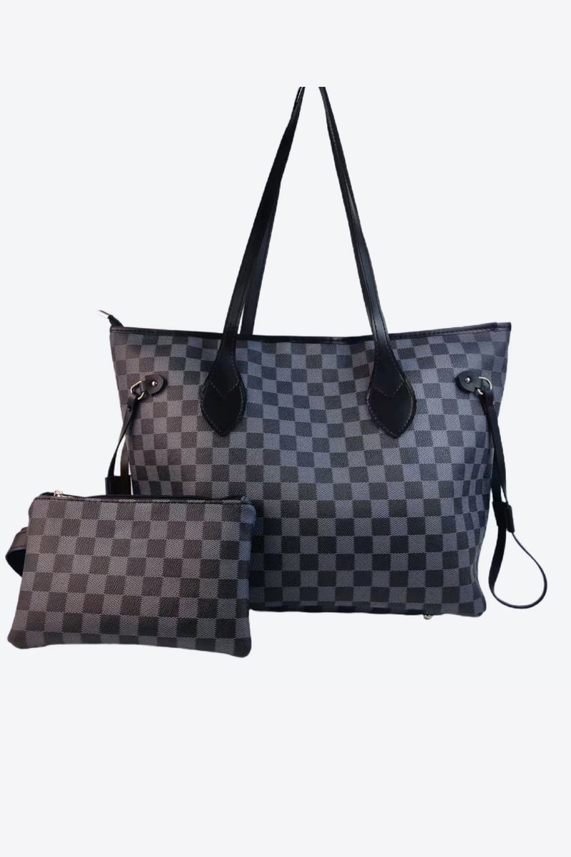 Checkered Two-Piece Bag Set