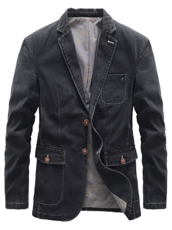 Men's Casual Loose Denim Multi-pocket Suit Jacket