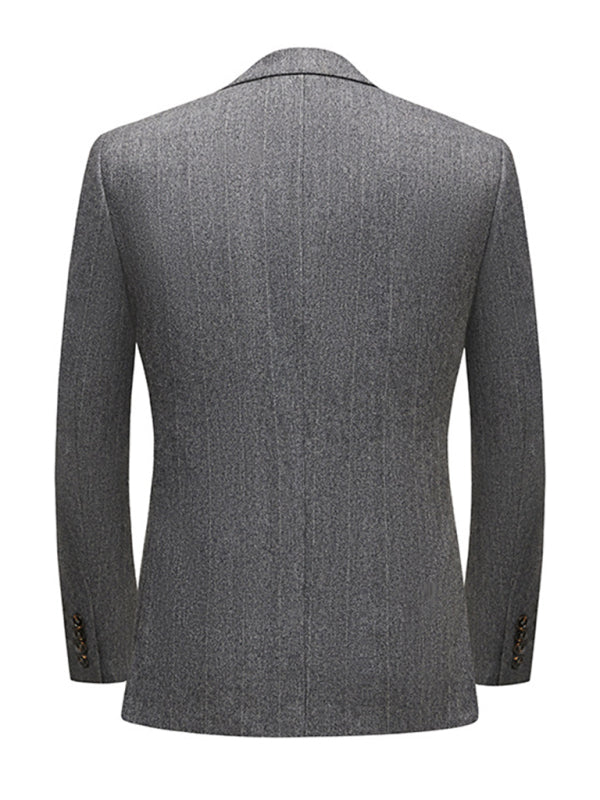 Men's Slim Fit Business Grey Two Piece Suit