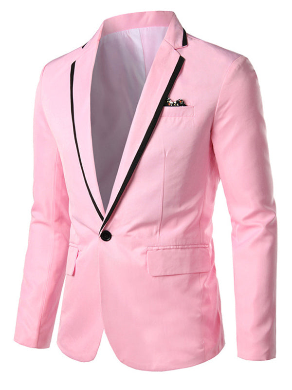 Men's Business Slim Pink Blazer